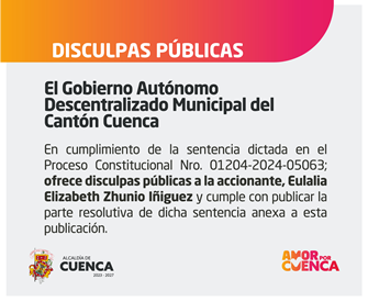 Disculpa Pública Eulalia Elizabeth Zhunio Iñiguez
