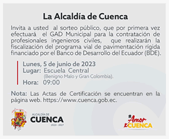 Convocatoria para apertura y calificación de ofertas programa vial BDE