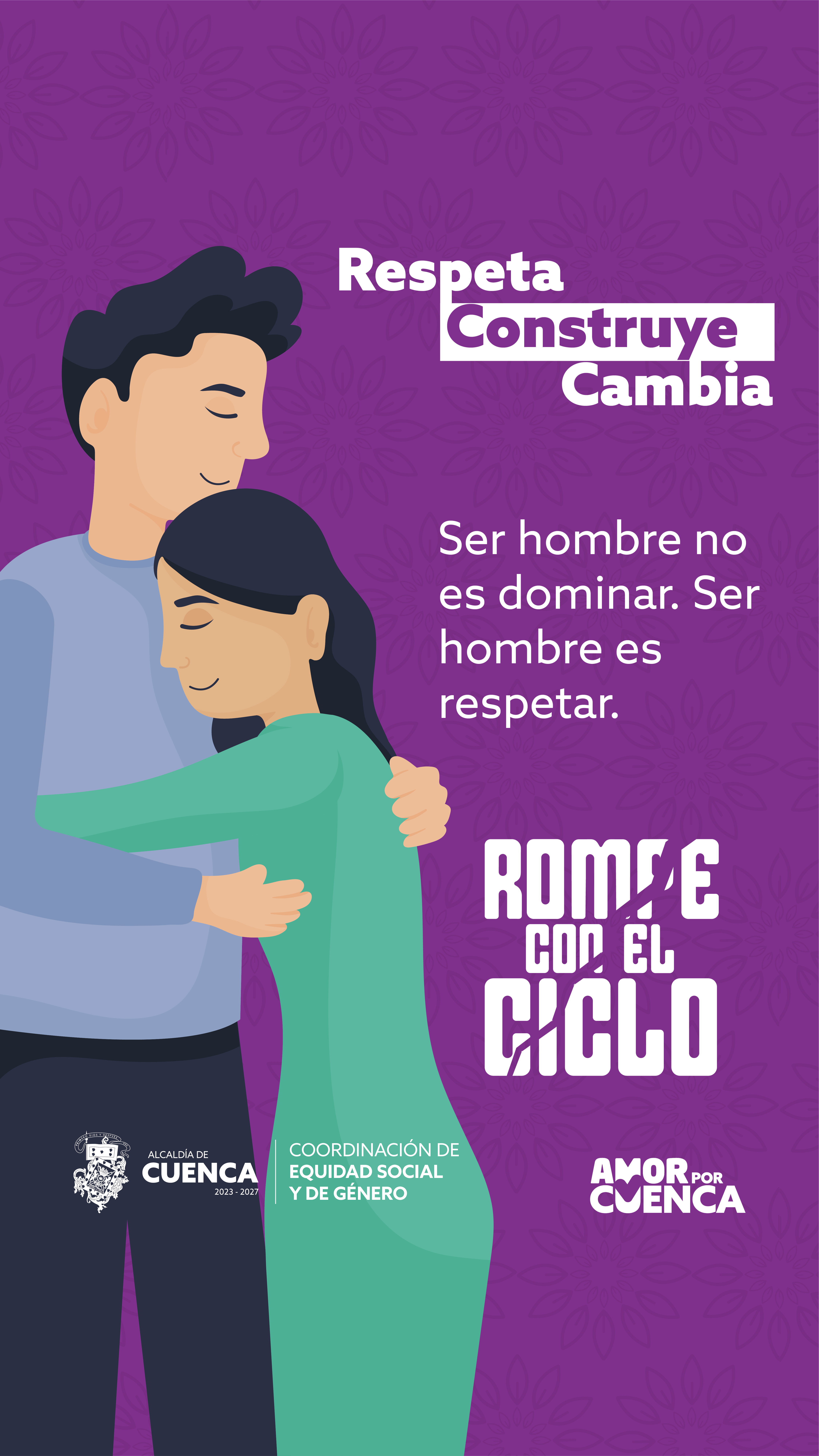 Las masculinidades saludables se caracterizan por la igualdad y el respeto, la no violencia, la reflexión y la autoconciencia, la expresión emocional, la vulnerabilidad, y la responsabilidad.  #CuencaLuchaContraLaViolencia 💜  #AmorPorCuenca ❤️💛  #FondoVioleta