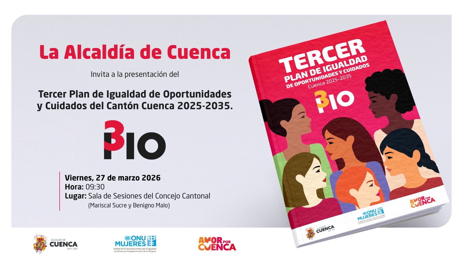 Invitación abierta a la presentación del Tercer Plan de Igualdad de Oportunidades y Cuidados 2025-2035