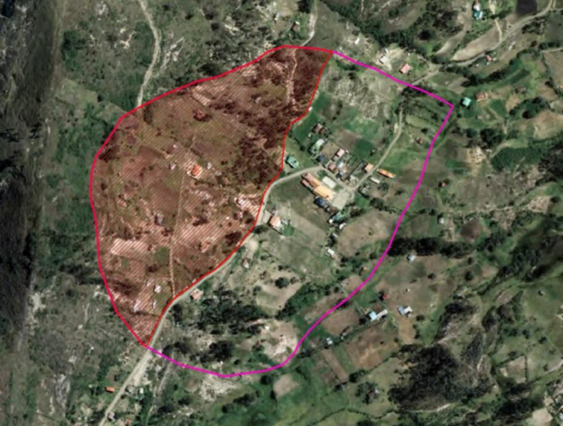 La Dirección de Gestión de Riesgos informa a la ciudadanía sobre el estado actual del movimiento de masas en el sector Cochas, parroquia Paccha, con base en los resultados del monitoreo técnico más reciente: