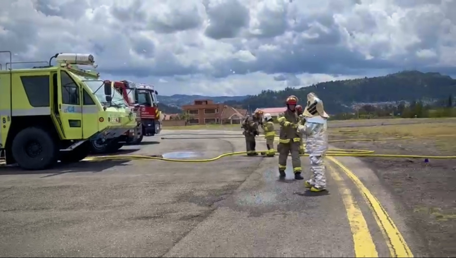 Aeropuerto Mariscal La Mar realizó simulacro de accidente aéreo