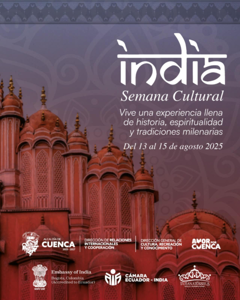 Con el propósito de fortalecer los lazos de cooperación cultural y diplomática entre Ecuador y la República de la India, la Alcaldía de Cuenca organiza la Semana de la India, una programación especial que conmemora el Día de la Independencia de este país (15 de agosto). El objetivo es promover el entendimiento intercultural, el respeto mutuo y el diálogo entre pueblos desde una perspectiva de relaciones internacionales y diplomacia cultural.