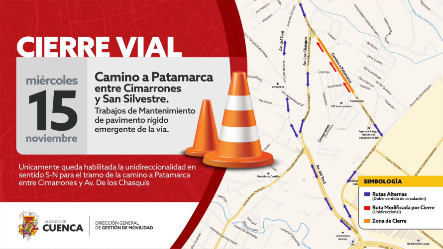 Cierre de la vía Camino a Patamarca