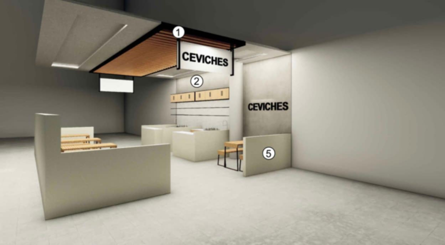 Remodelación integral de la zona de ventas de los ceviches de “La 9”