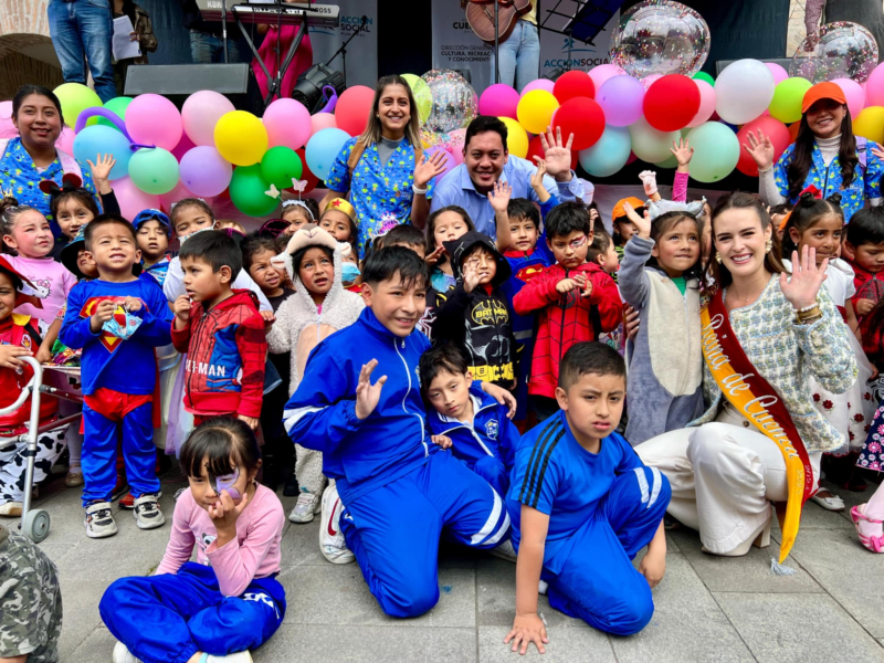 Gracias al apoyo de la Alcaldía de Cuenca y Acción Social Municipal, se desarrolló hoy, jueves 30 de mayo de 2025, la segunda edición del evento: “Compartiendo Sonrisas” con motivo del Día del Niño.